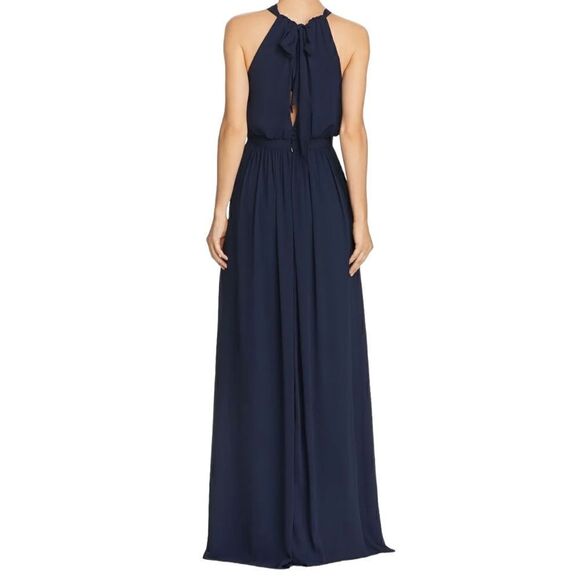 Watters & Watters Halter Top Fleurette Gown Navy Size 16W - Picture 2 of 12